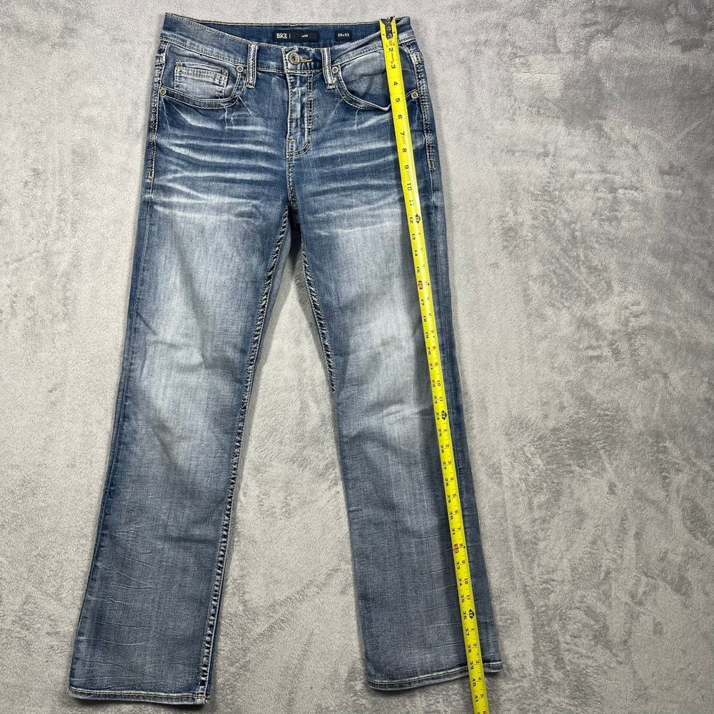 BKE Jake Jeans Mens 29(28)x32(30) Blue Straight Leg Whiskered Denim - Picture 2 of 8